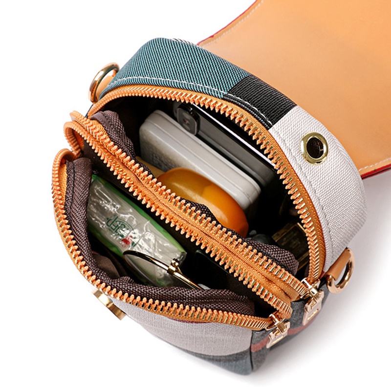 Túi đeo chéo IELGY mini đựng điện thoại phối màu thời trang phong cách hàn quốc cho nữ