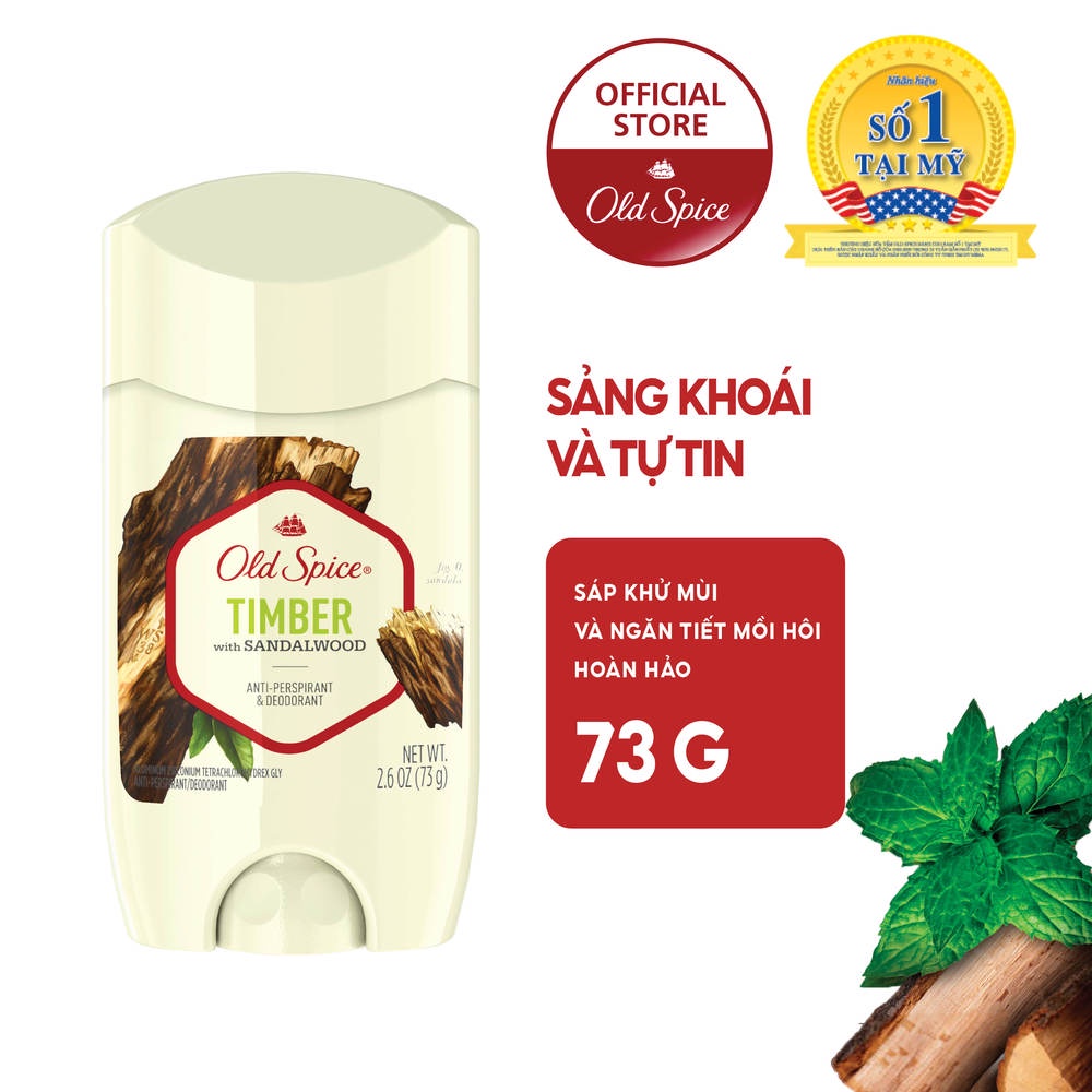 Lăn khử mùi Old Spice Timber, Bearglove, WolfThorn, Fiji 73g - nhập khẩu Mỹ