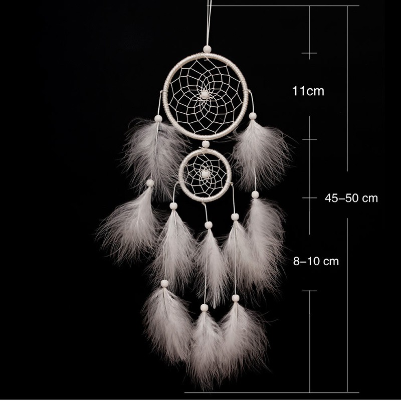 Chuông gió Dreamcatcher đính lông vũ trang trí nhà đẹp mắt