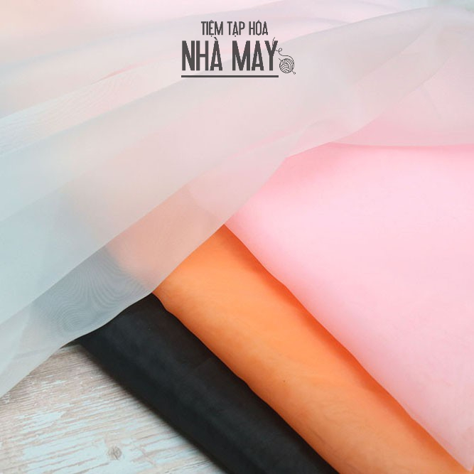 Vải voan kính Tiệm tạp hóa nhà may khổ 1m5 đủ màu