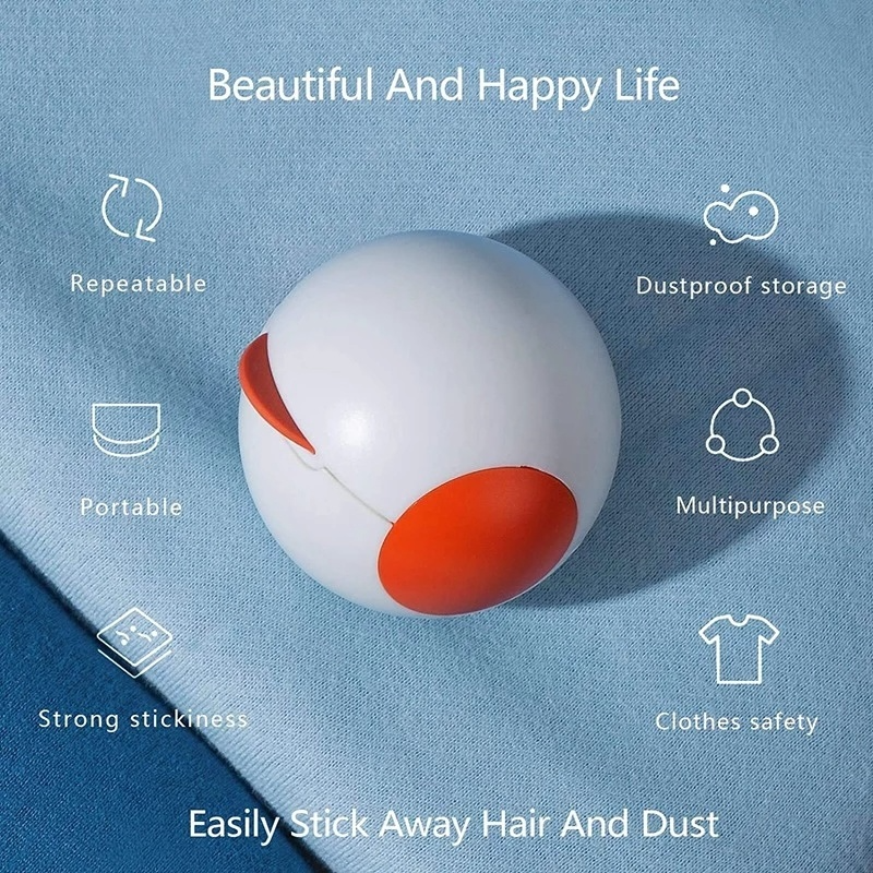 [VES]Mini Round Hair Ball Portable Pet Dust Collector/ Strong Adherent Rolling Ball Home Travel Device/ Washable and Reusable Clothes Remover