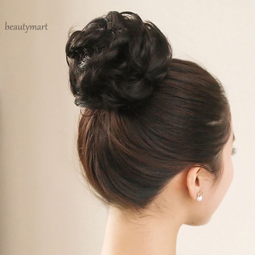 Búi tóc giả xoăn gợn sóng kiểu dáng thời trang cho nữ