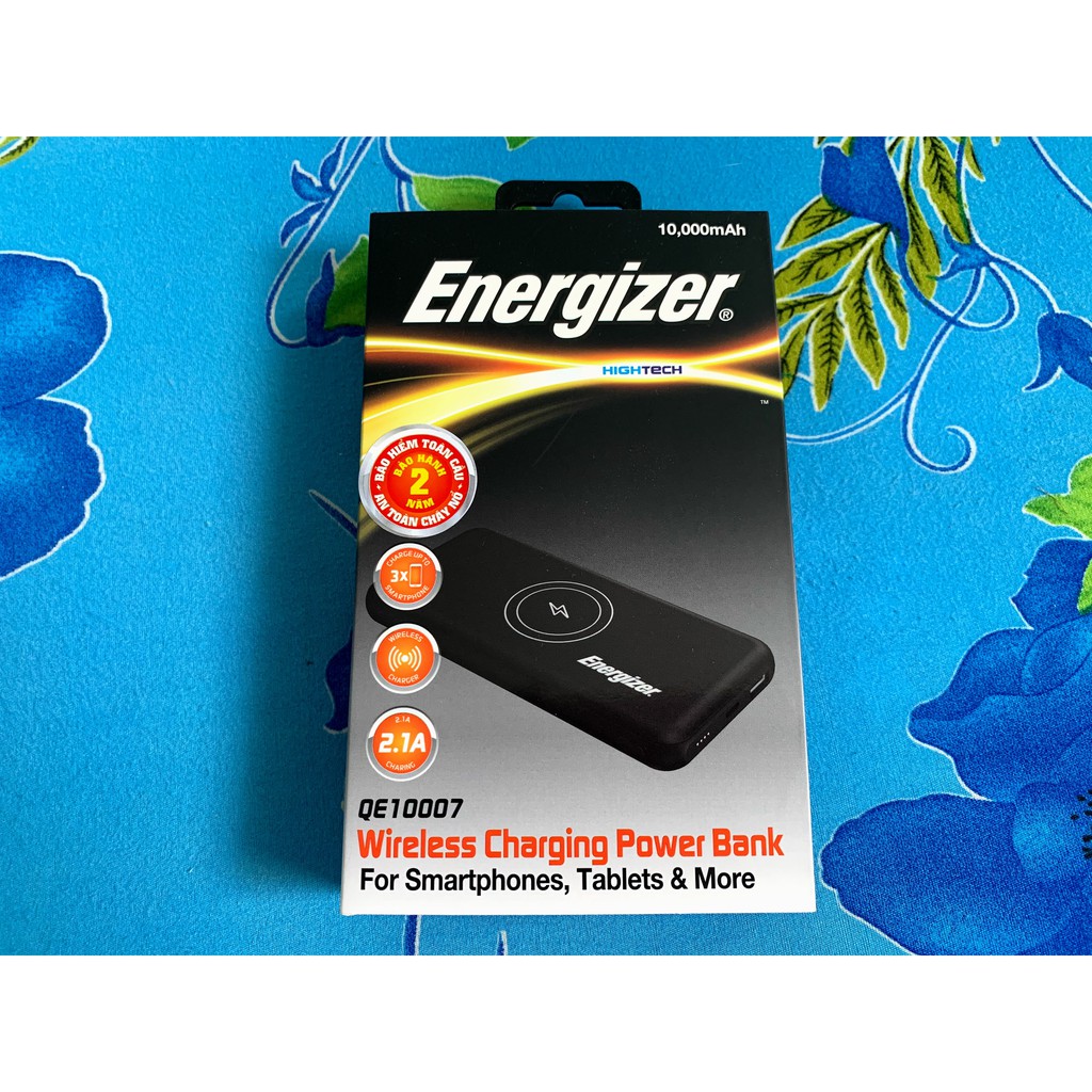 Pin sạc dự phòng Energizer QE10007 sạc không dây 5W dung lượng 10000mah.