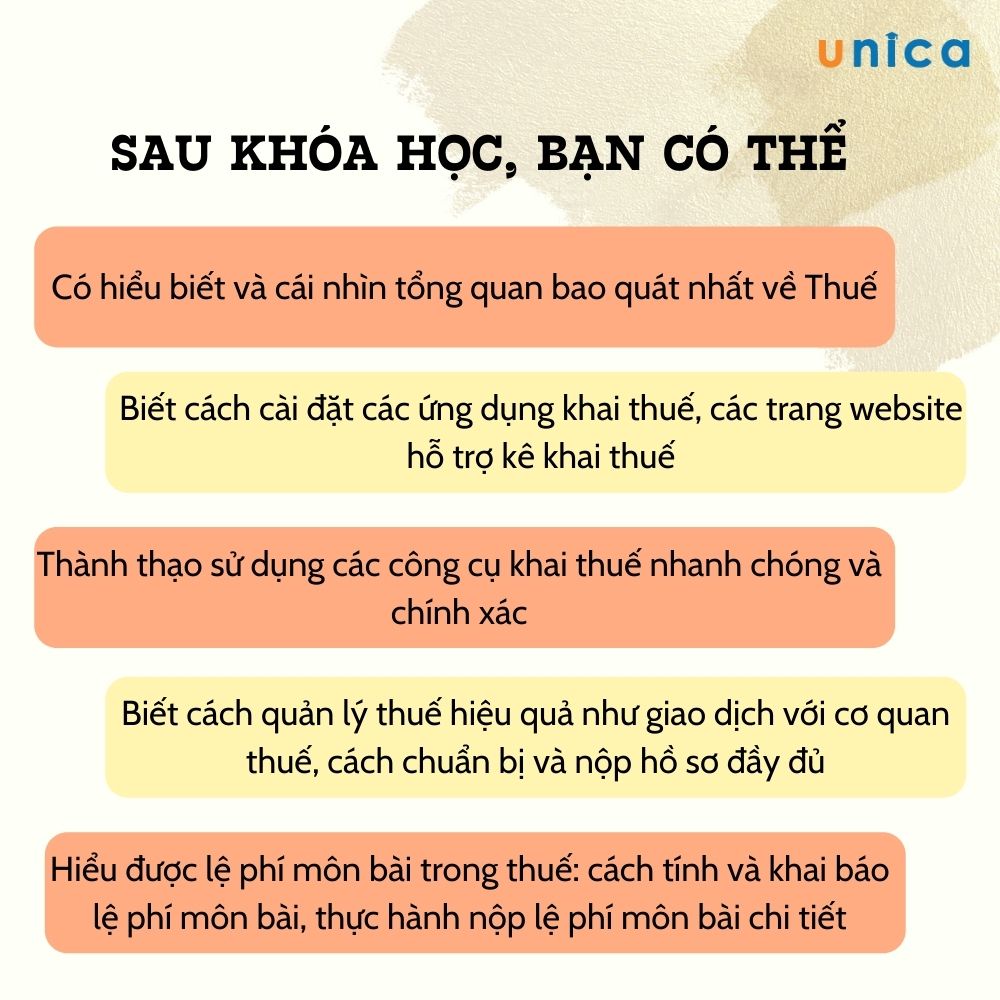 Toàn quốc- [Evoucher] Khóa học Tổng quan về thuế Unica