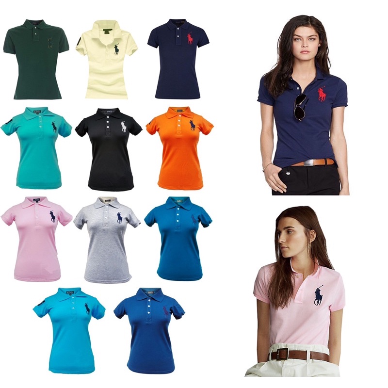 Áo Thun Polo Nữ Cá Sấu Phối Logo Ngực RALPH LAUREN Hàng Xuất Xịn Chất Cao Cấp Nặng Tay Xẻ Vạt Full Tag