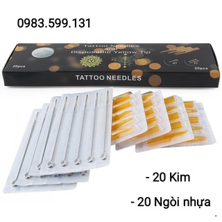 Bộ Kim xăm và Ngòi 11RL đi nét ( 20 kim + 20 ngòi )