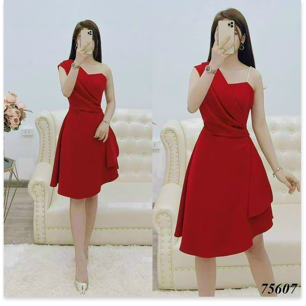 ĐẦM NỮ KIỂU LỆCH VAI DỰ TIỆC SANG CHẢNH TÔN DÁNG CÓ ĐỦ SIZE S M L XL XXL