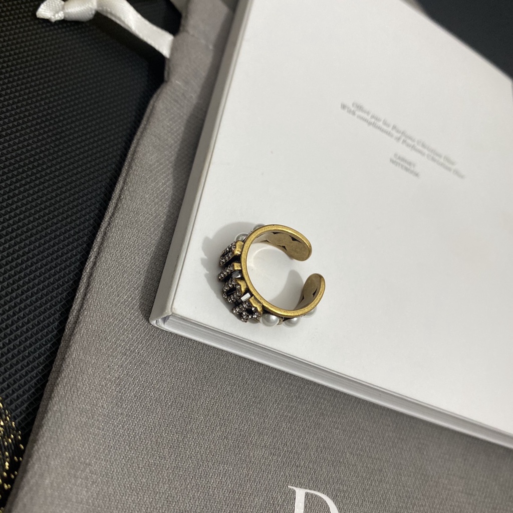 Nhẫn Đeo Tay Dior Xi Mạ Vàng / Bạc 925 Có Chữ Phong Cách Hàn Quốc Cho Nữ