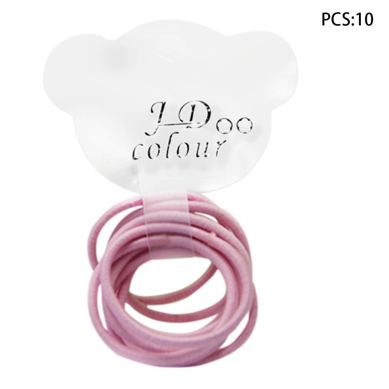 Set 10 Dây Thun Cột Tóc Màu Sắc Tươi Sáng Cho Bé Gái