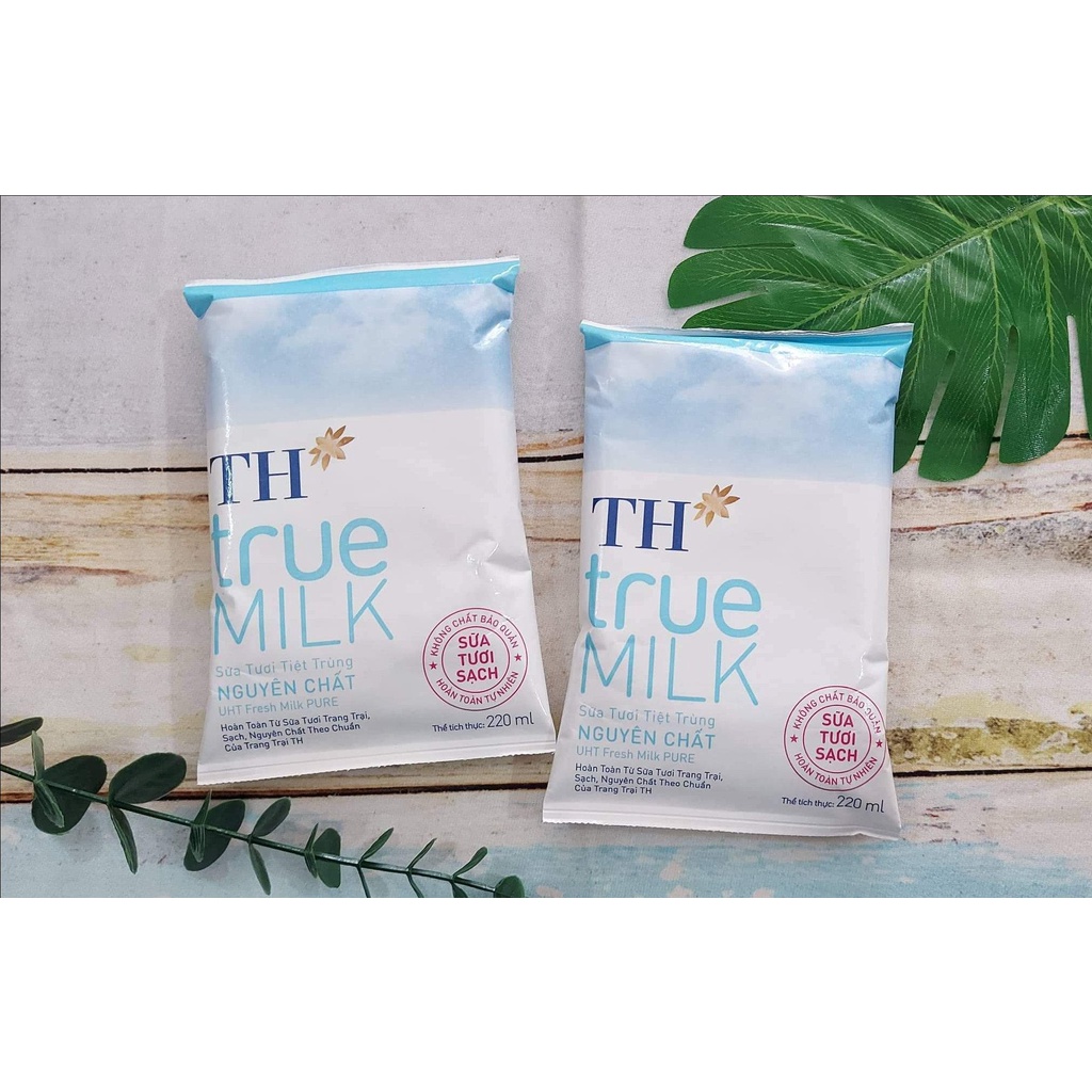 Sữa tươi không đường TH 220ml ⚡ GIÁ SỐC ⚡  sữa tươi rất thích hợp dùng để làm bánh