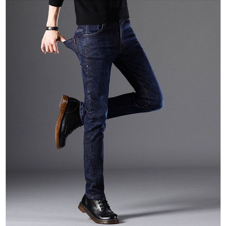 Quần Jeans Nam Trơn Ooki Quần Bò Nam Dáng Ôm Chuẩn Form Chất Vải Co Giãn