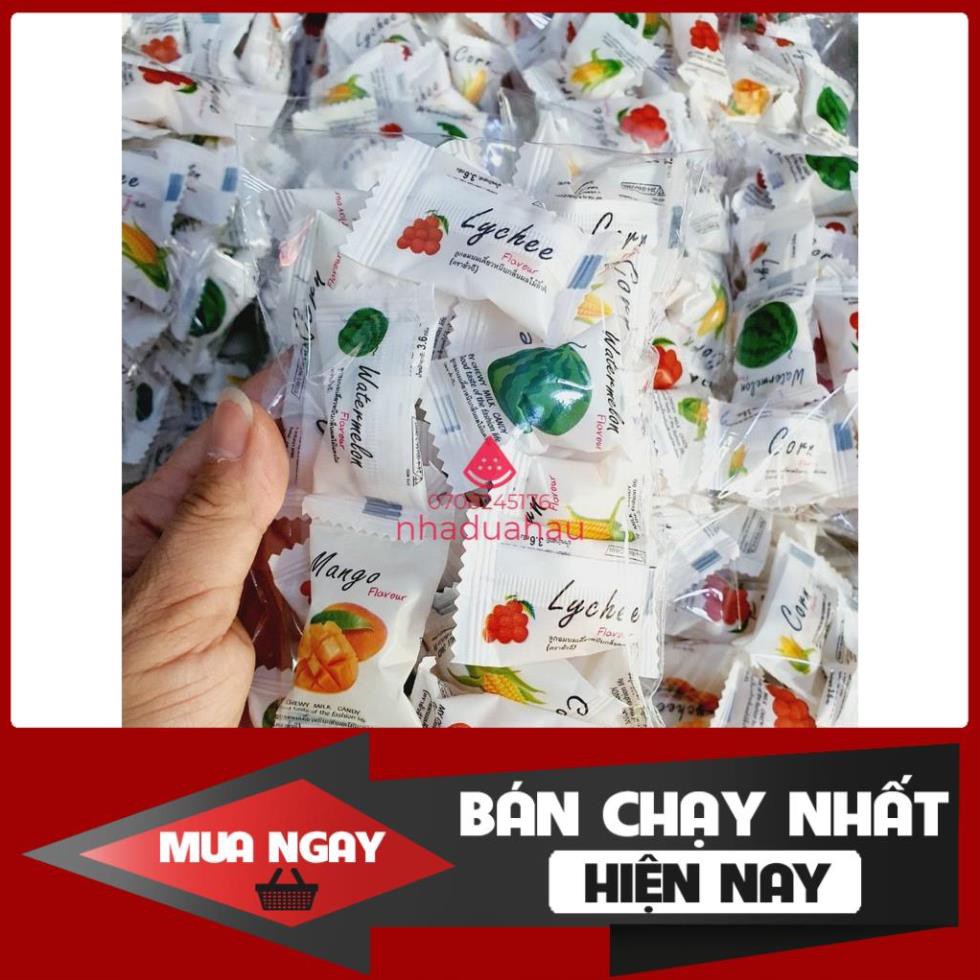 DEAL 1K Bán lẻ deal 1k/ mẫu dùng thử 1 viên kẹo dẻo trái cây Thái Lan gồm 4 vị bắp/ dưa hấu/ vải/ xo