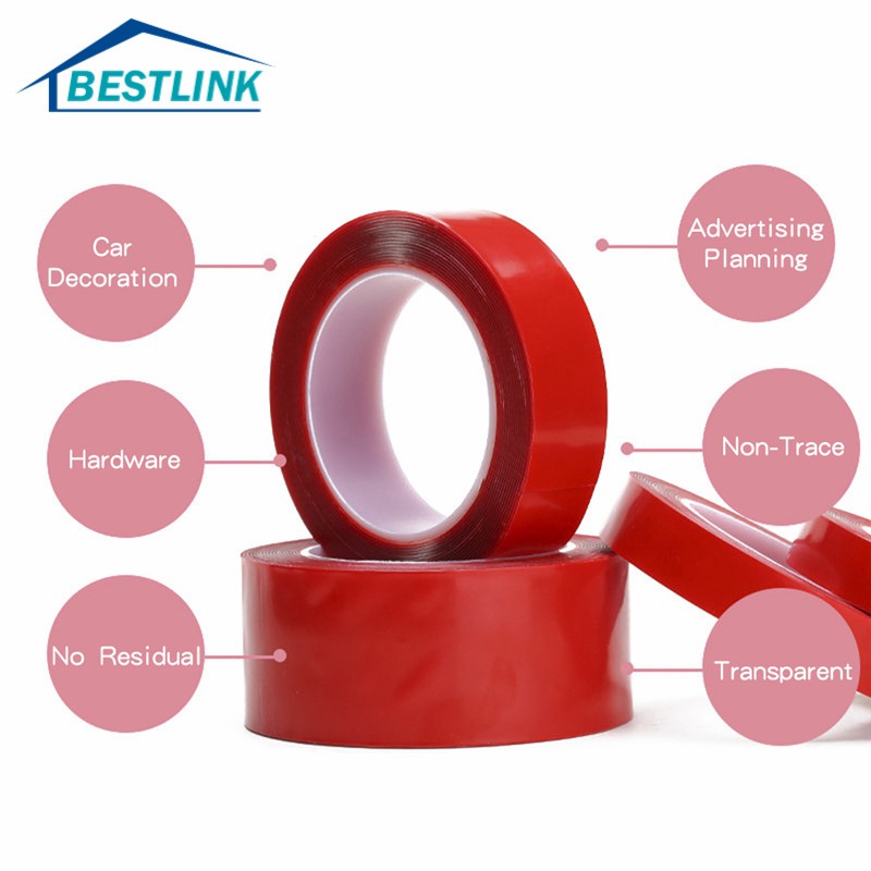 BL 3M Acrylic Traceless Transparent Double Sided Tape Household Wall Hangings Adhesive Glue Tapes