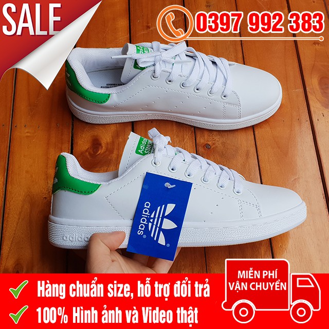 [FREE SHIP] Giày Stan Smith Trắng Gót Xanh Lá Giá Rẻ