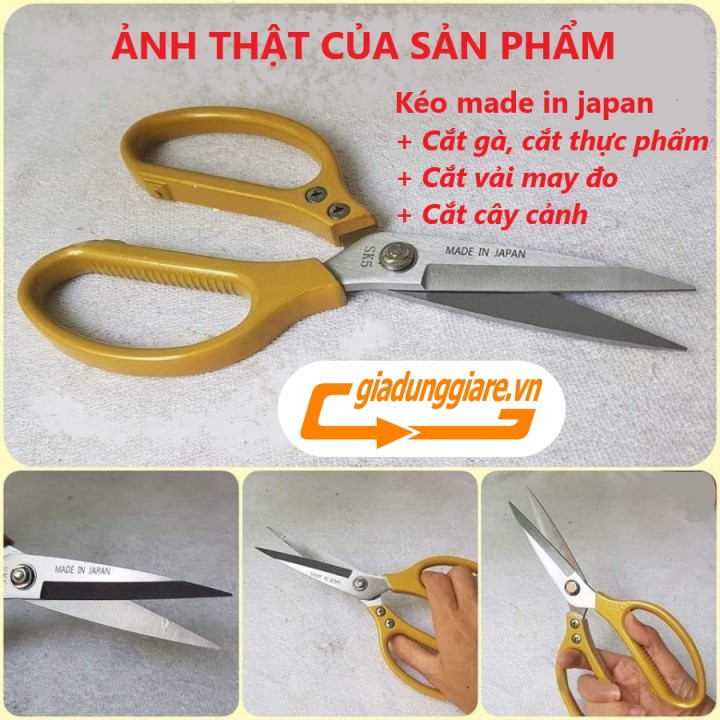 (Hàng chuẩn) Kéo cắt gà 21cm (Made in Japan, SK-5 ) Dùng cắt Gà ,Cá , thực phẩm , cắt Vải, Giấy, Da đều được