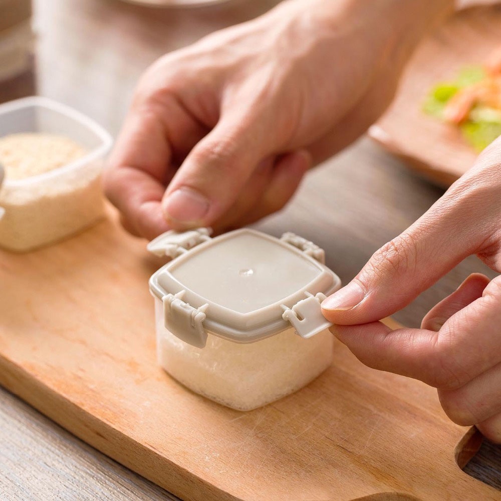 Set 4 Hộp Đựng Gia Vị Bằng Nhựa Pp Trong Suốt Có Nắp Đậy Tiện Dụng Cho Nhà Bếp