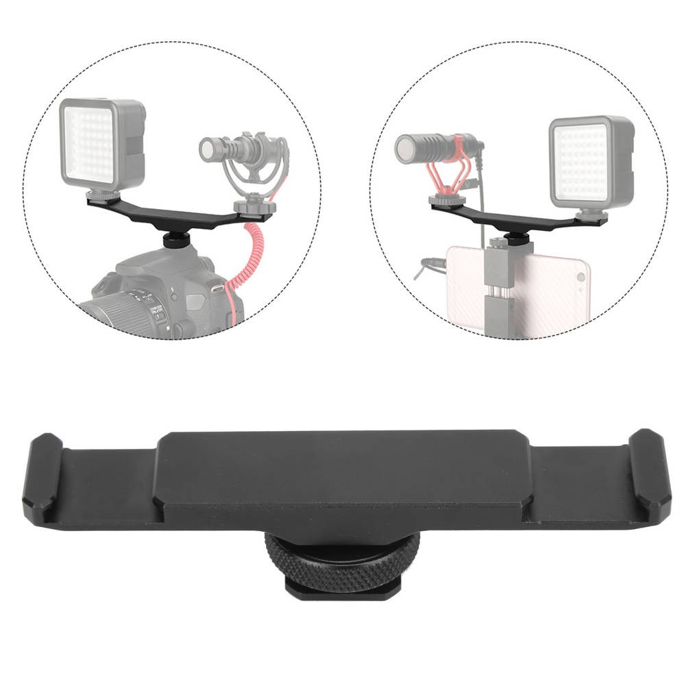 [READY STOCK] Dual Bracket Cold Shoe Mount Extension Bar for LED Video Light Microphone Live Stream