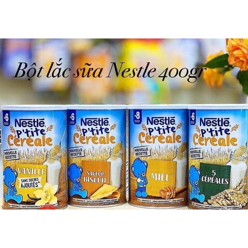 Bột pha cùng sữa công thức tăng cân Nestle pháp hộp 400g 7/2020