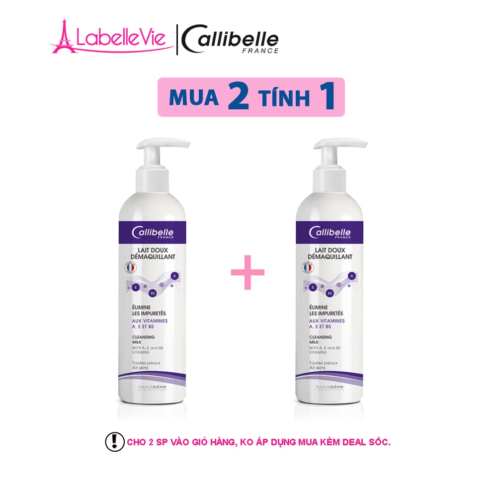 Sữa tẩy trang dưỡng ẩm làm sạch da Callibelle Cleansing Milk Vitamin A, E và B5 250ml