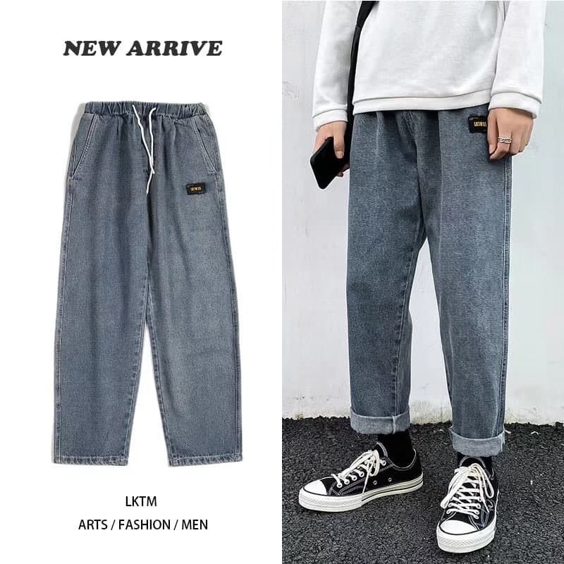 Quần bò nam cạp chun MALTRIK, quần bò nam ống rộng, quần bò logo, quần jean ống rộng, quần bò ống suông hottrend 2022 | BigBuy360 - bigbuy360.vn