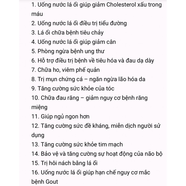 Đọt ổi khô (2-3 cặp lá đọt non) hút chân không