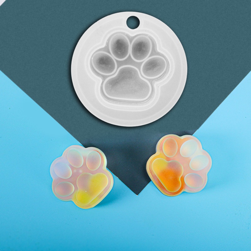Khuôn silicone làm mặt trang sức hình chân mèo