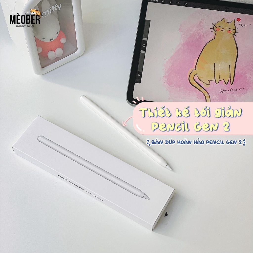 Bút cảm ứng Stylus Pencil Gen 2 - Chống chạm nhầm, Sạc nam châm, tích hợp Bluetooth dành cho Pro 11, Air 4 5, iPad M1