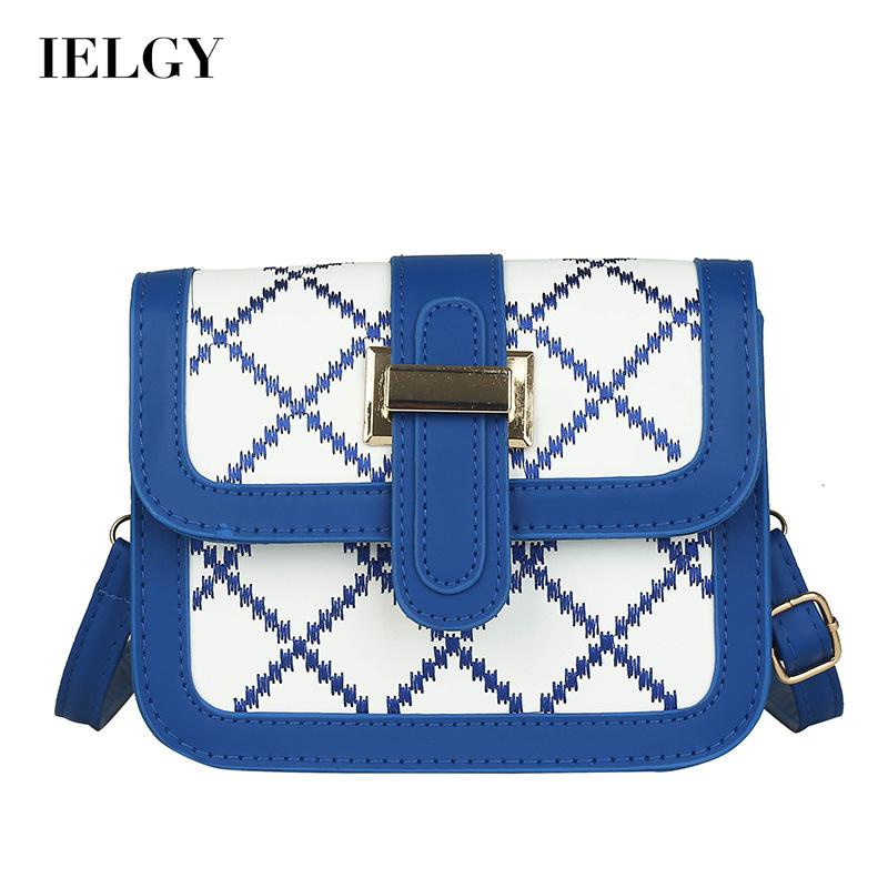 IELGY Túi Đeo Vai Hình Vuông Màu Trơn Phối Dây Xích Thời Trang Cho Nữ