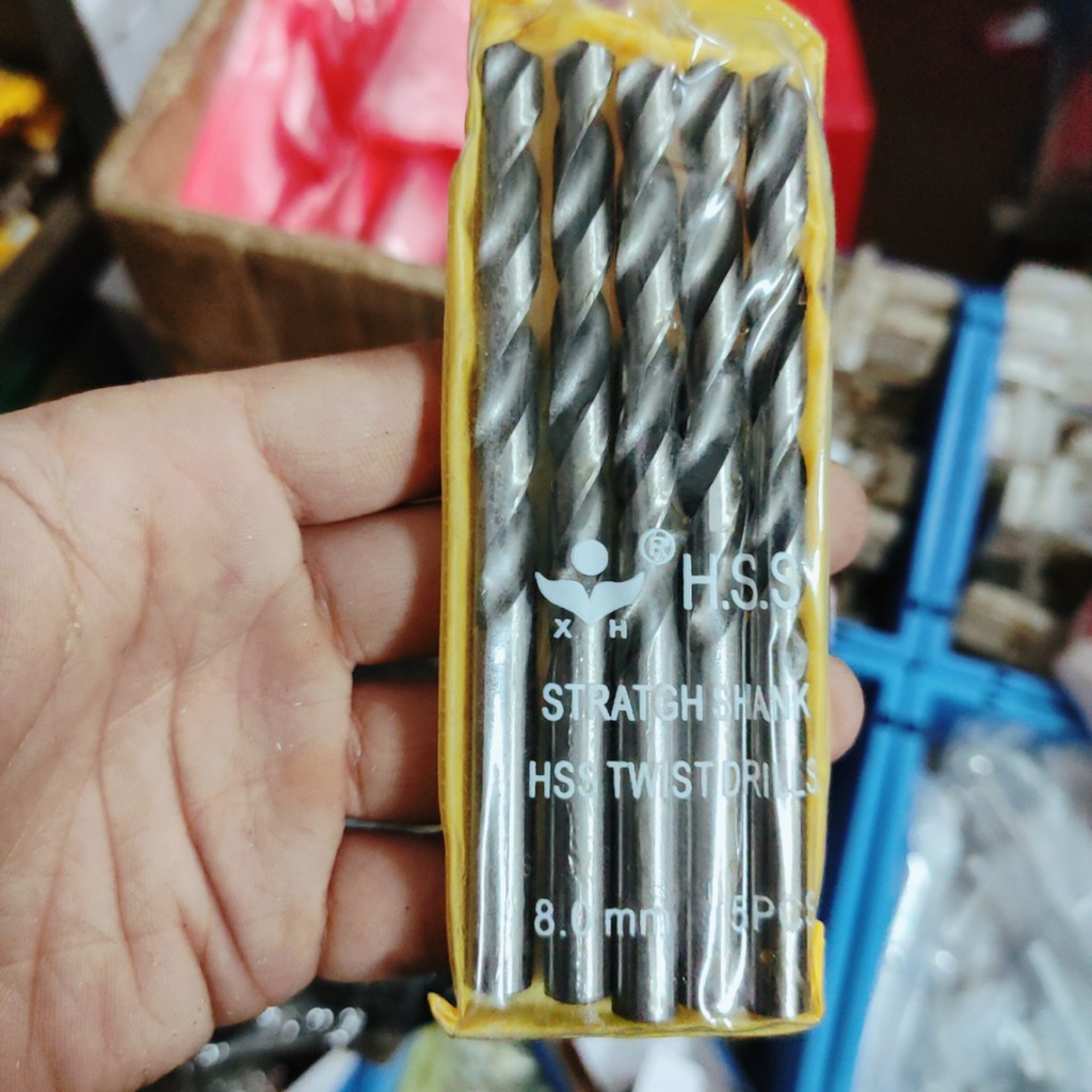 10Mũi khoan gỗ 8mm, dùng khoan gỗ, khoan tôn, lắp máy khoan cầm tay phổ thông (SS3659)