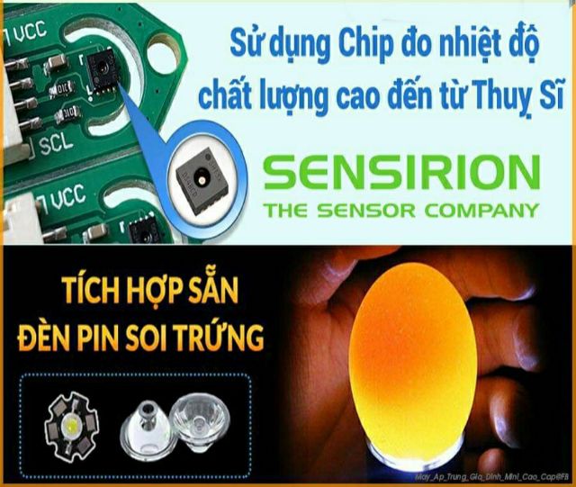 Máy Ấp Trứng Ánh Dương  54 Trứng  Lắp đặt sẵn, Máy ấp mini, tặng kèm bình nước