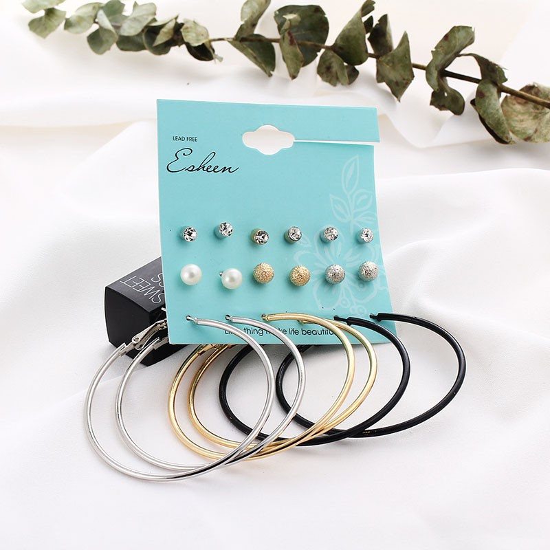 Set 9 Đôi Khuyên Tai Thời Trang Cho Nữ