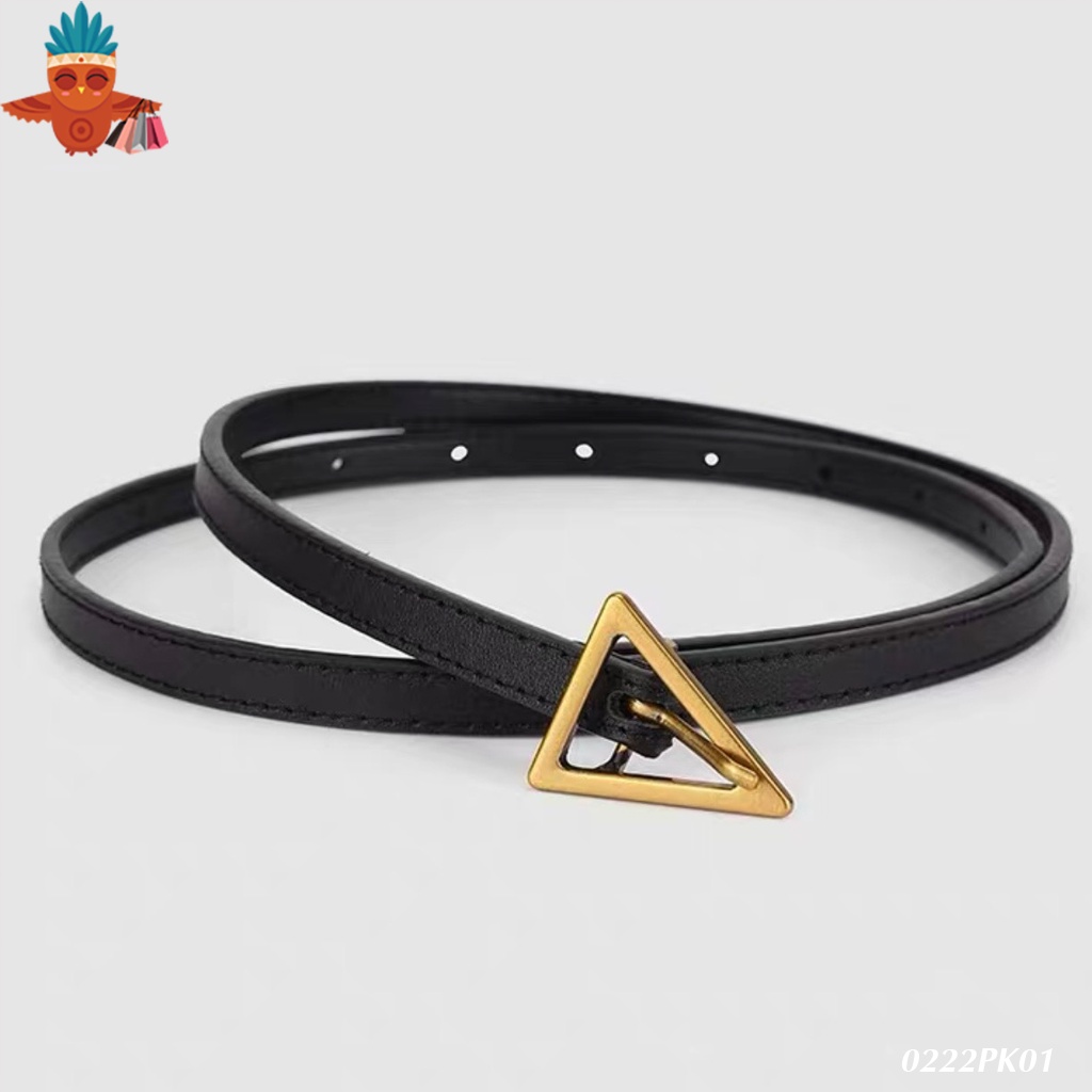 Thắt lưng nữ ulzzang da PU kim loại tam giác rainbow dây bản to, nhỏ thời thượng