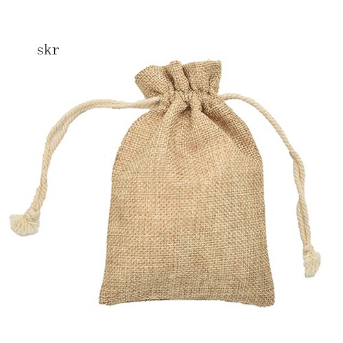 Bộ 5 túi rút vải thô trang trí phong cách vintage