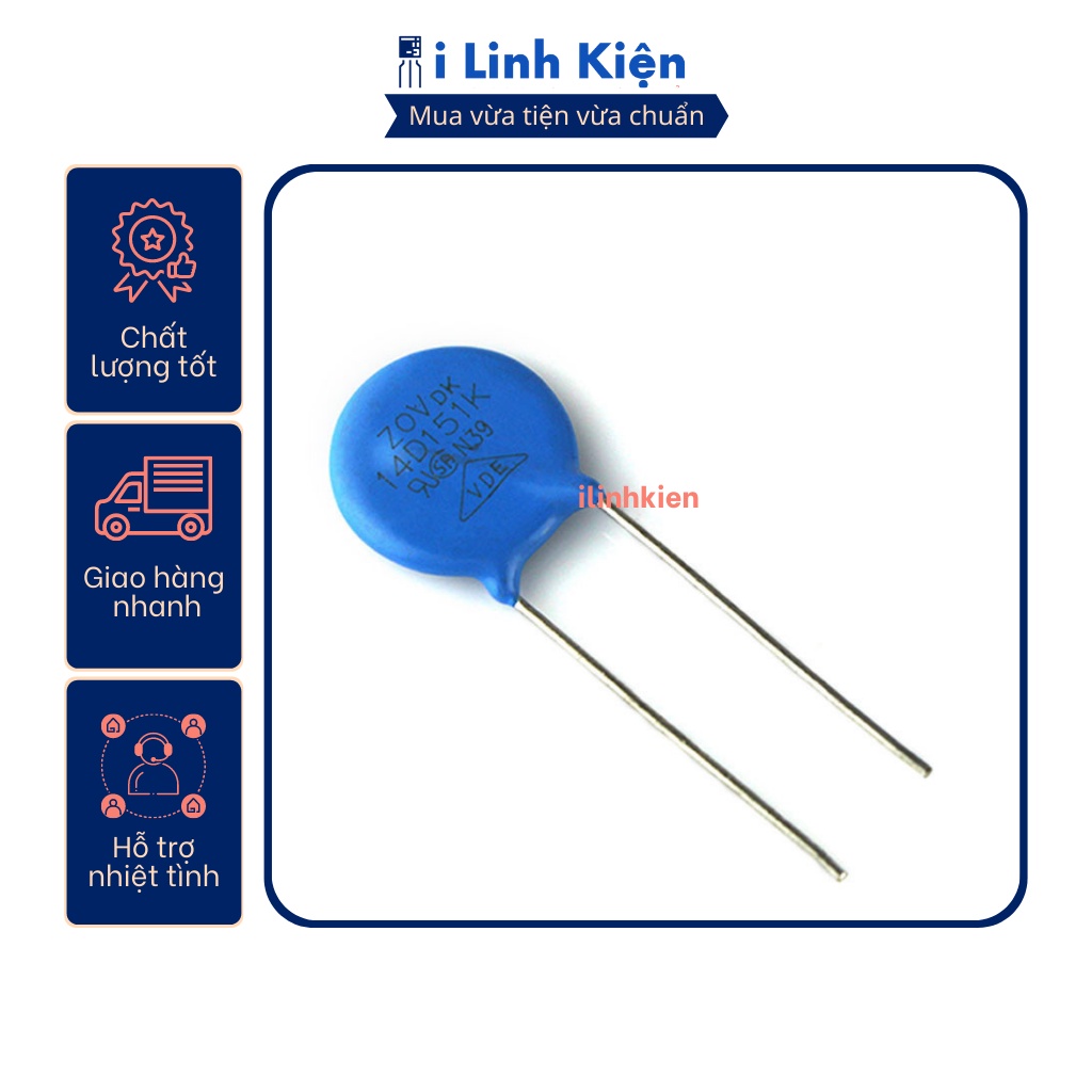 Tụ chống sét Varistor 14D201K/14D301K/14D331K/14D470K/14D471K/14D561K/14D621K/14D681K/14D821K 14mm