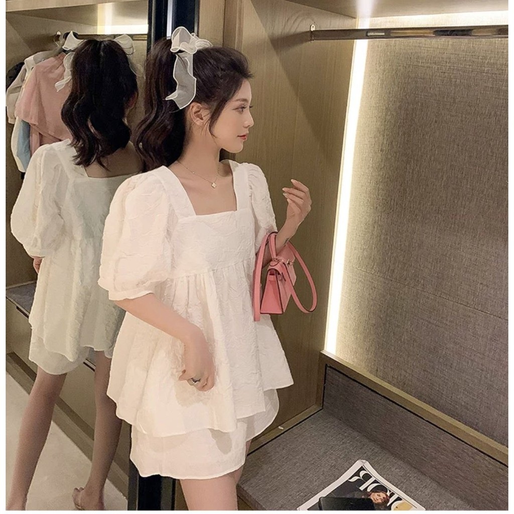 Bộ Bầu Babydoll (Set áo và quần) Chất Đũi Hàn Mềm Mát Cực Xinh Và Thời Trang