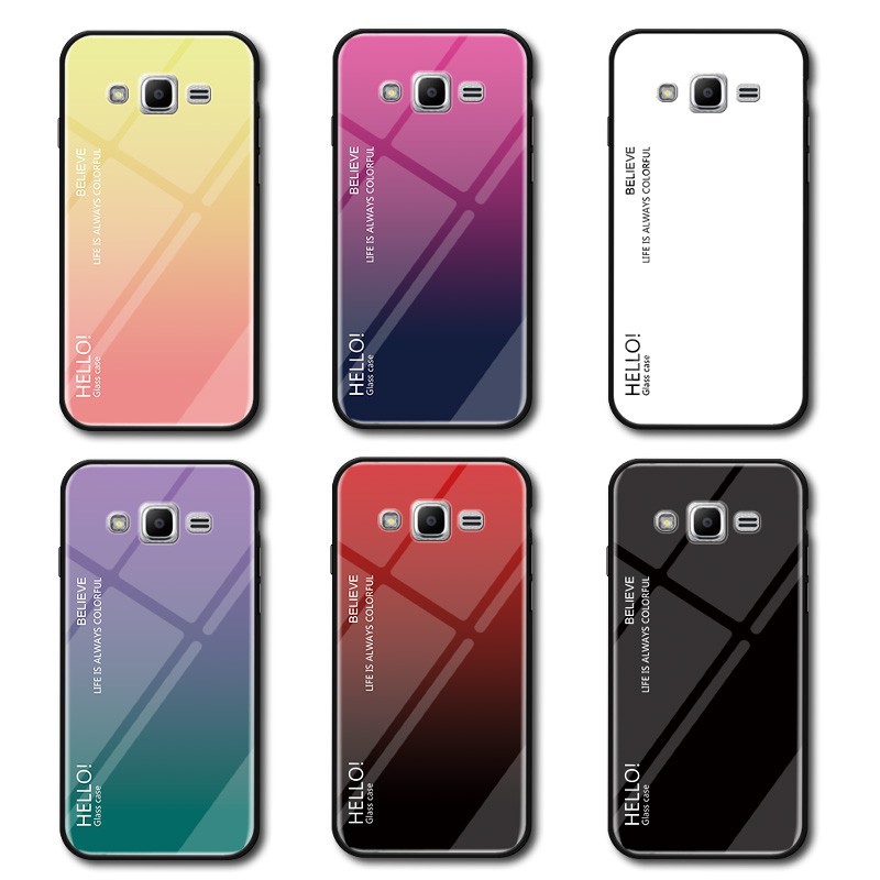 Ốp điện thoại kính cường lực màu gradient sang trọng Samsung Galaxy J1 2016/J120 4.5 ''