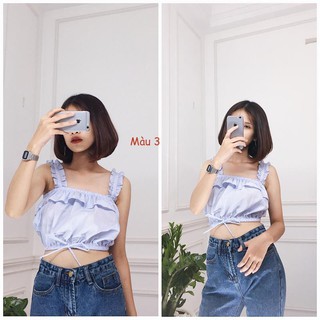 Áo hai dây bản to nhún bèo