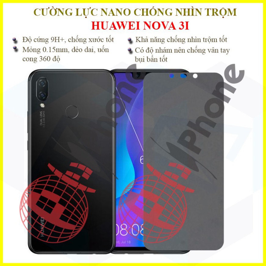 Dán chống nhìn trộm Huawei Nova 3i - Dán Cường lực dẻo nano