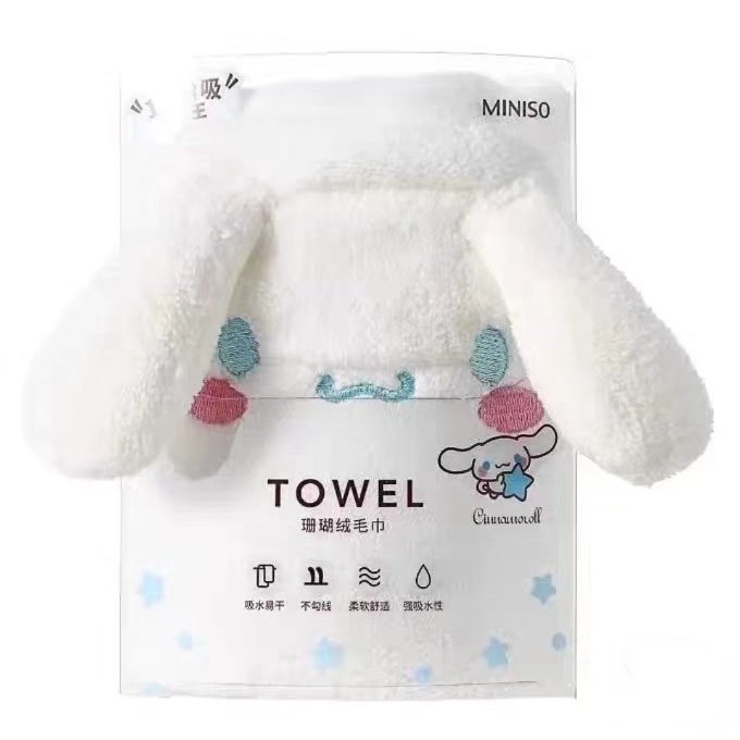 SANRIO Miniso Khăn Tắm Vải Nhung San Hô Mềm Mại Thấm Hút Tốt Dành Cho Cún Cưng