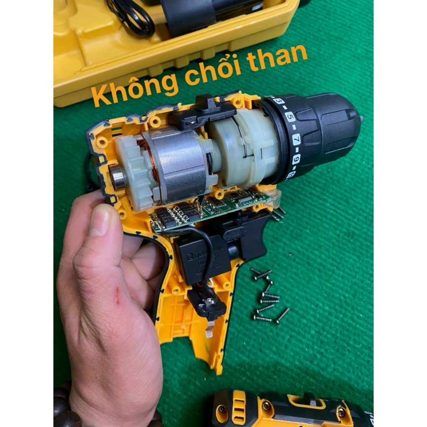 Máy Khoan Pin Dewalta 18v Không chổi than Đầu 10mm đủ phụ kiện