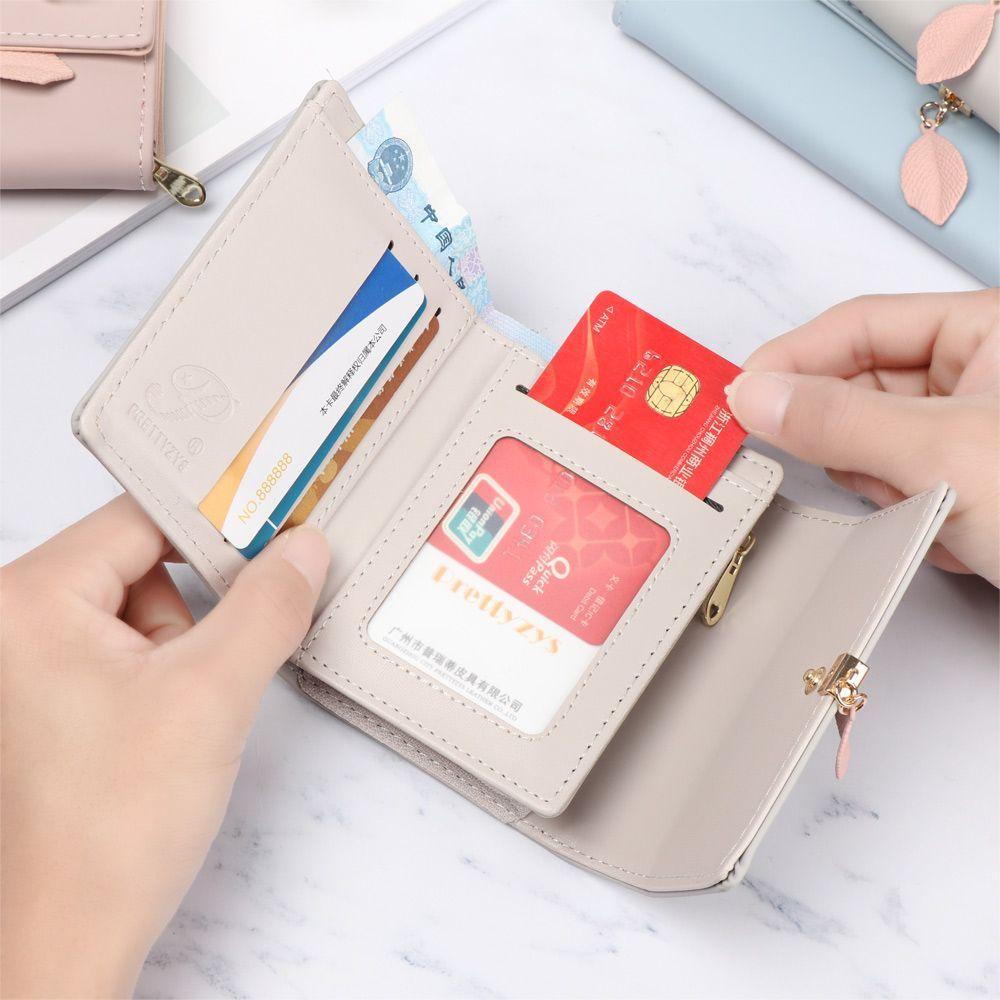 Ví Ngắn Cầm Tay Có Khóa Kéo Thiết Kế Đơn Giản Cho Nữ