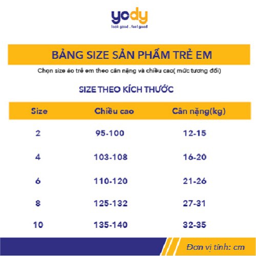 Áo thun trẻ em YODY cổ tròn cho bé trai bé gái mềm mịn thấm hút co dãn TSK5187