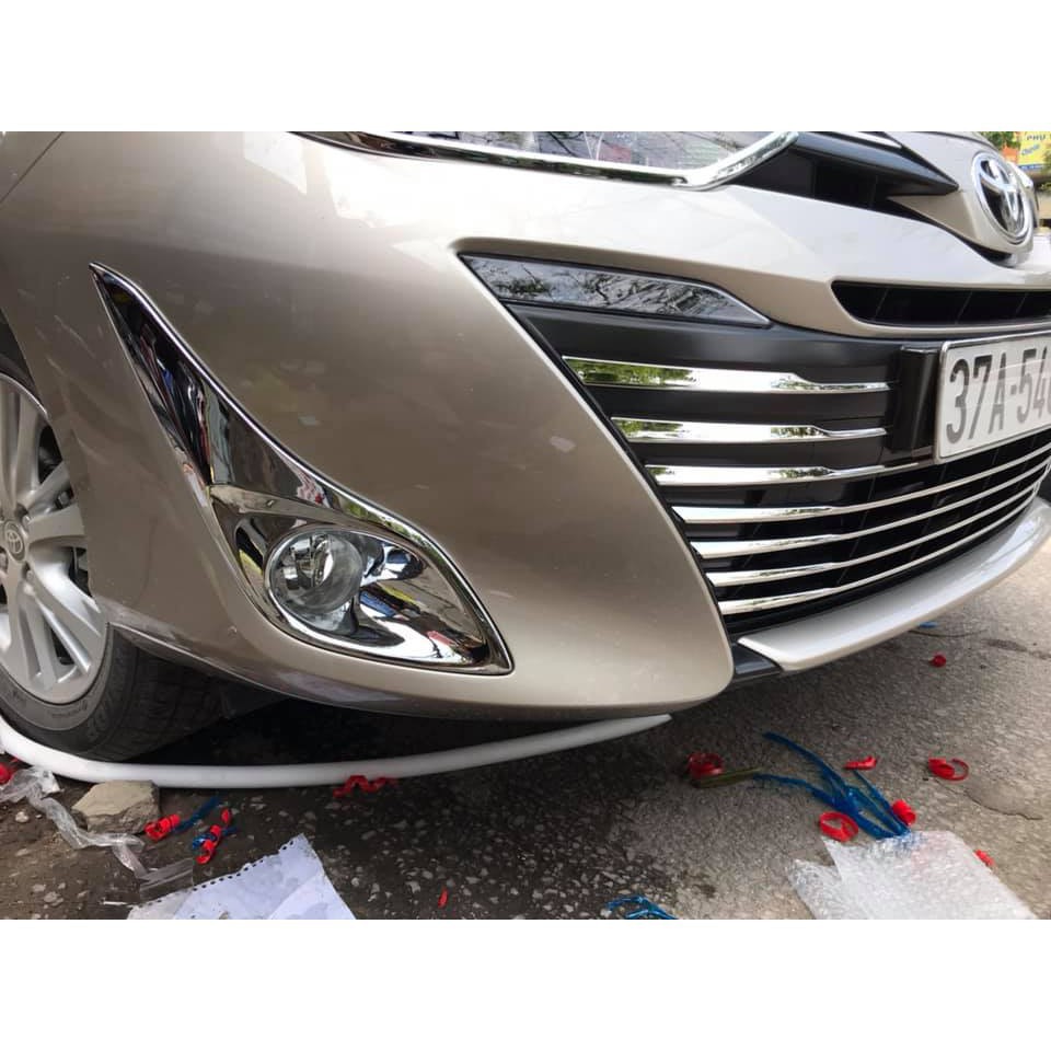Bộ 2 Ốp viền đèn gầm trước Vios 2019 2020 2021 2022 2023 mạ crom cao cấp