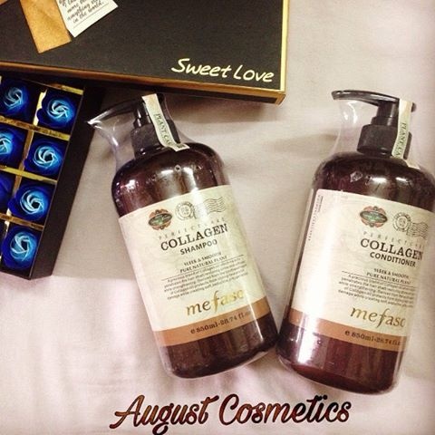 Cặp Bộ Dầu Gội Xả Collagen Mefaso 850ml (2 chai)