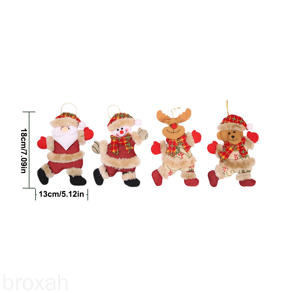 Set 4 Đồ trang trí búp bê treo cây thông trang trí Giáng sinh
