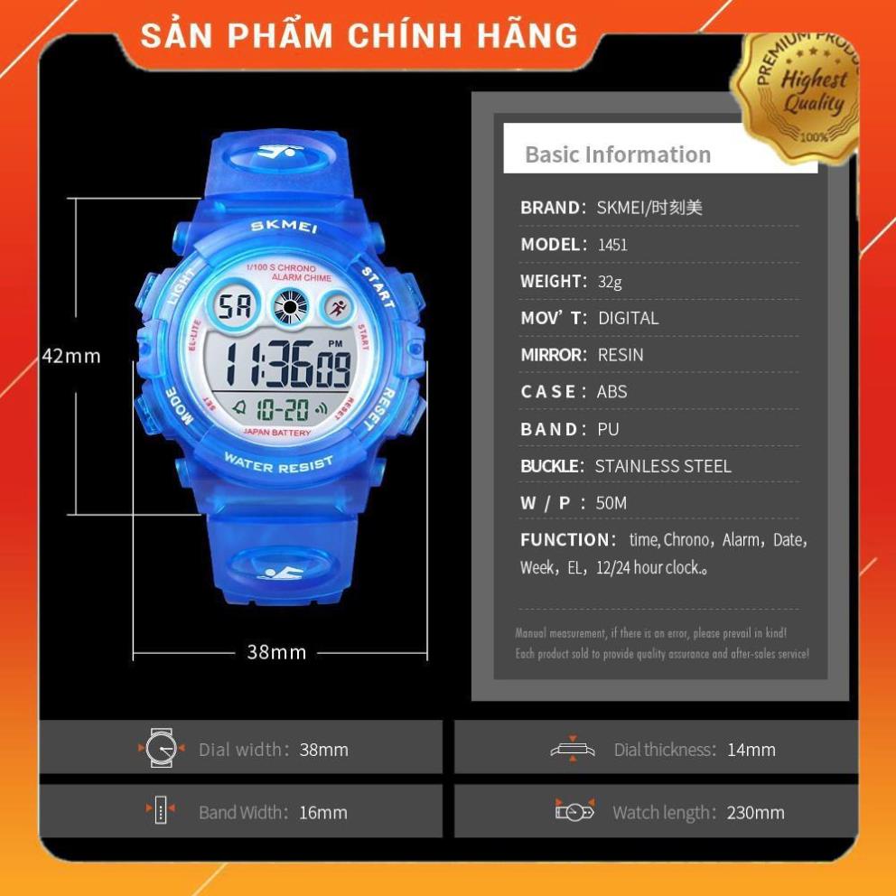 Đồng Hồ Trẻ Em Thể Thao điện tử dây cao su Skmei 1451