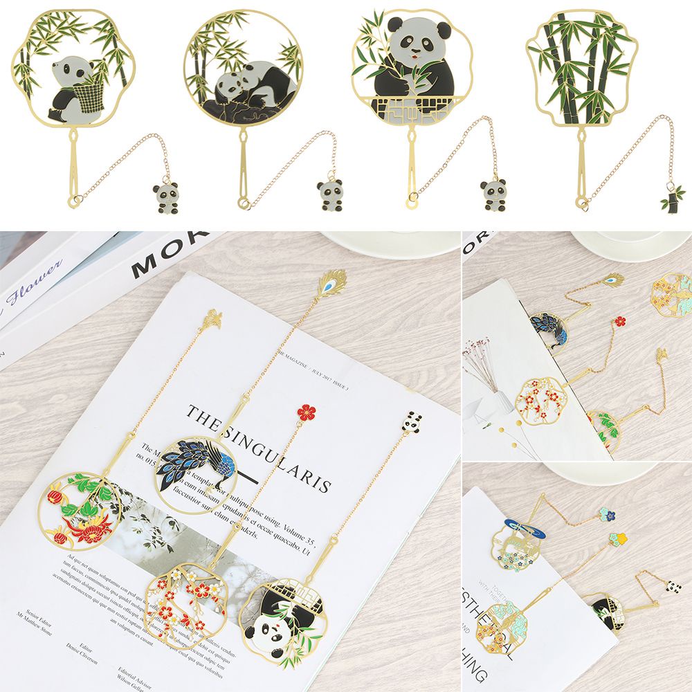 Kẹp Đánh Dấu Trang Sách Bằng Đồng Thau Họa Tiết Chim Công Phong Cách Trung Hoa Cổ Điển