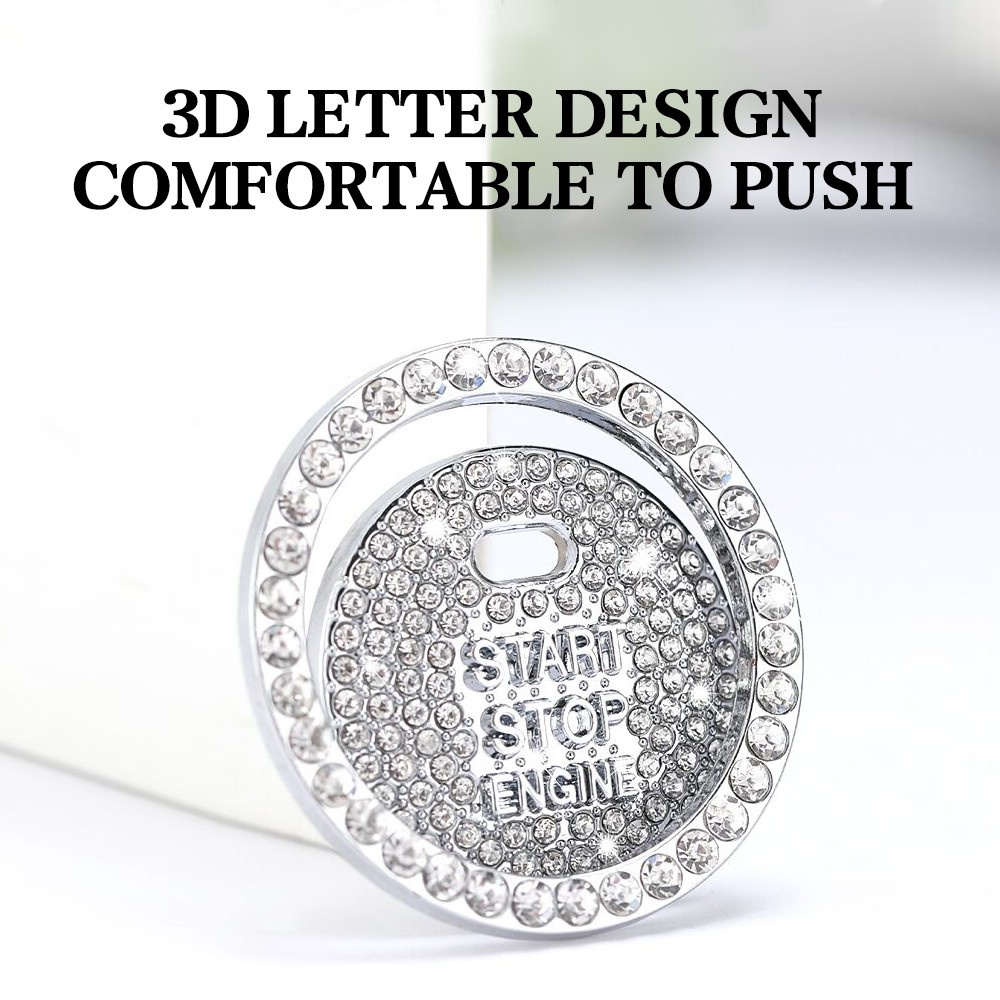 Vỏ Bọc Nút Bấm Khởi Động Xe Hơi Đính Đá Lấp Lánh Nhiều Màu Sắc