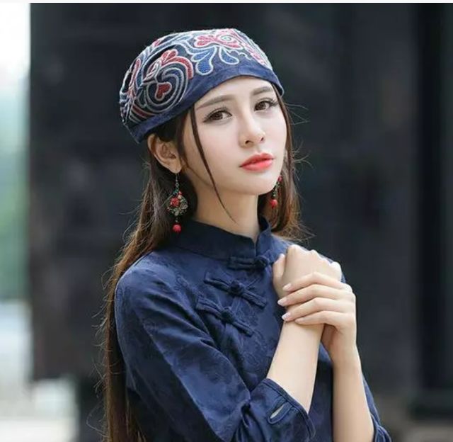 Nón mũ thời trang Hàn Quốc hoạ tiết thổ cẩm VZNL18