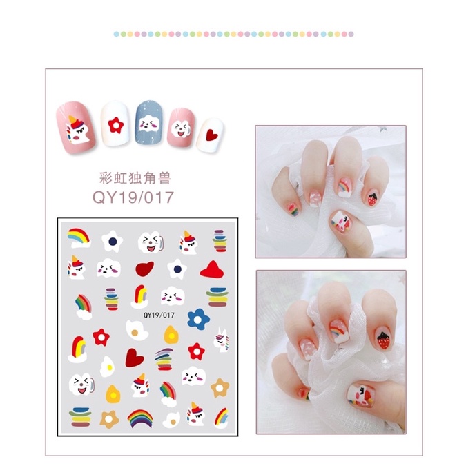 Dán móng tay chủ đề tự nhiên, bộ dán trang trí móng nhiều hoạ tiết đáng yêu - Coolgift